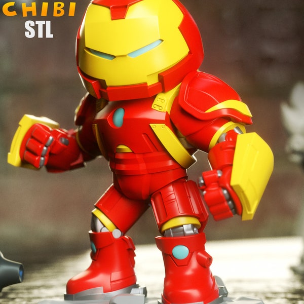 Iron Man Hulk Buster Chibi | Marvel Fan Art | 3d Printed Figure | Unpainted | Unassembled