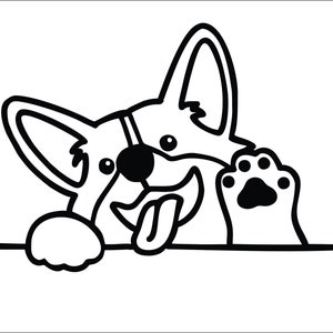 Corgi mirando archivo digital SVG, lindo Corgi SVG y PNG