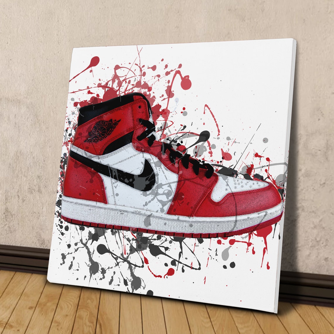 Air Jordan Retro 1 Sneaker High Quality Canvas Clean Print Etsy