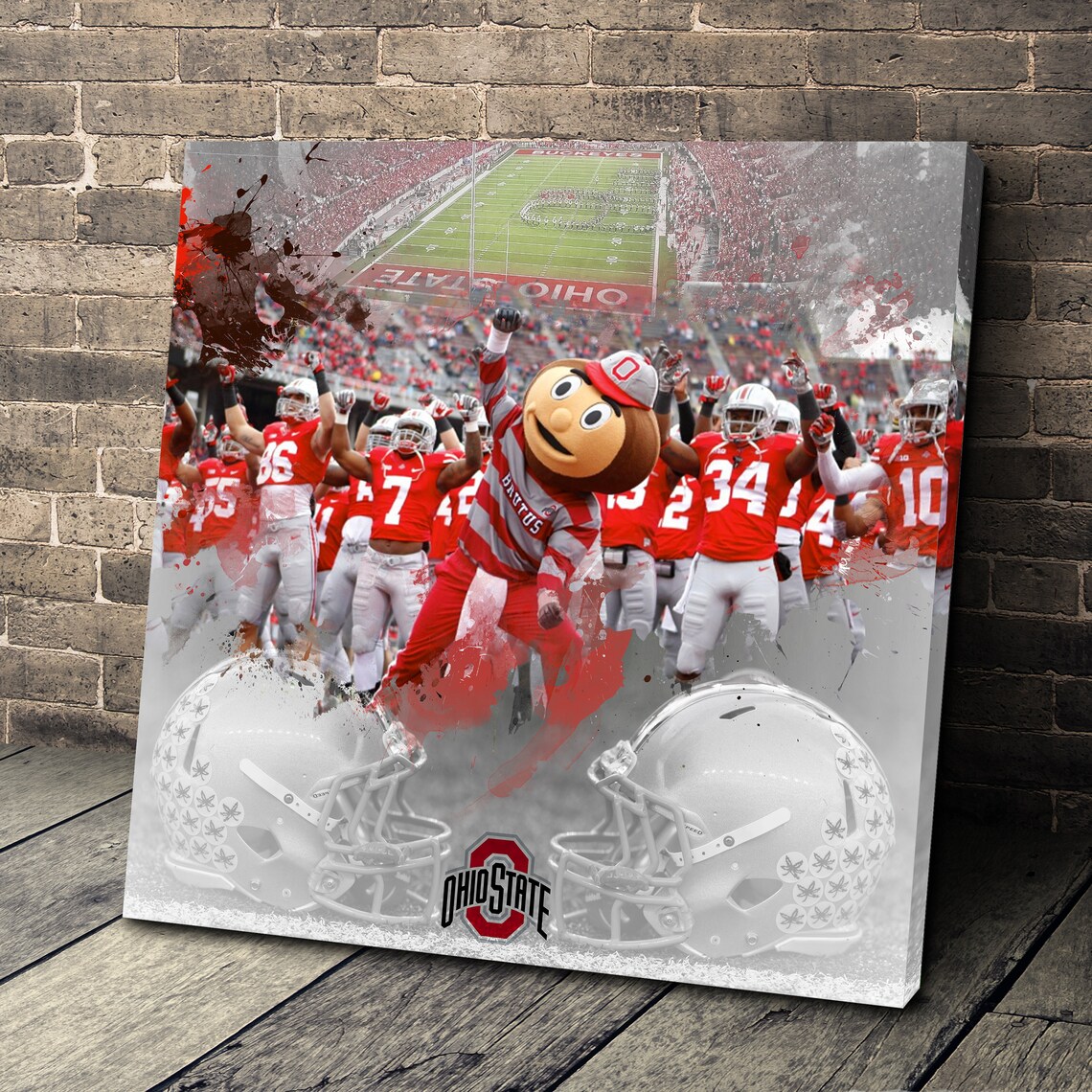 Ohio State Buckeyes Football Canvas Art High Quality Canvas Etsy