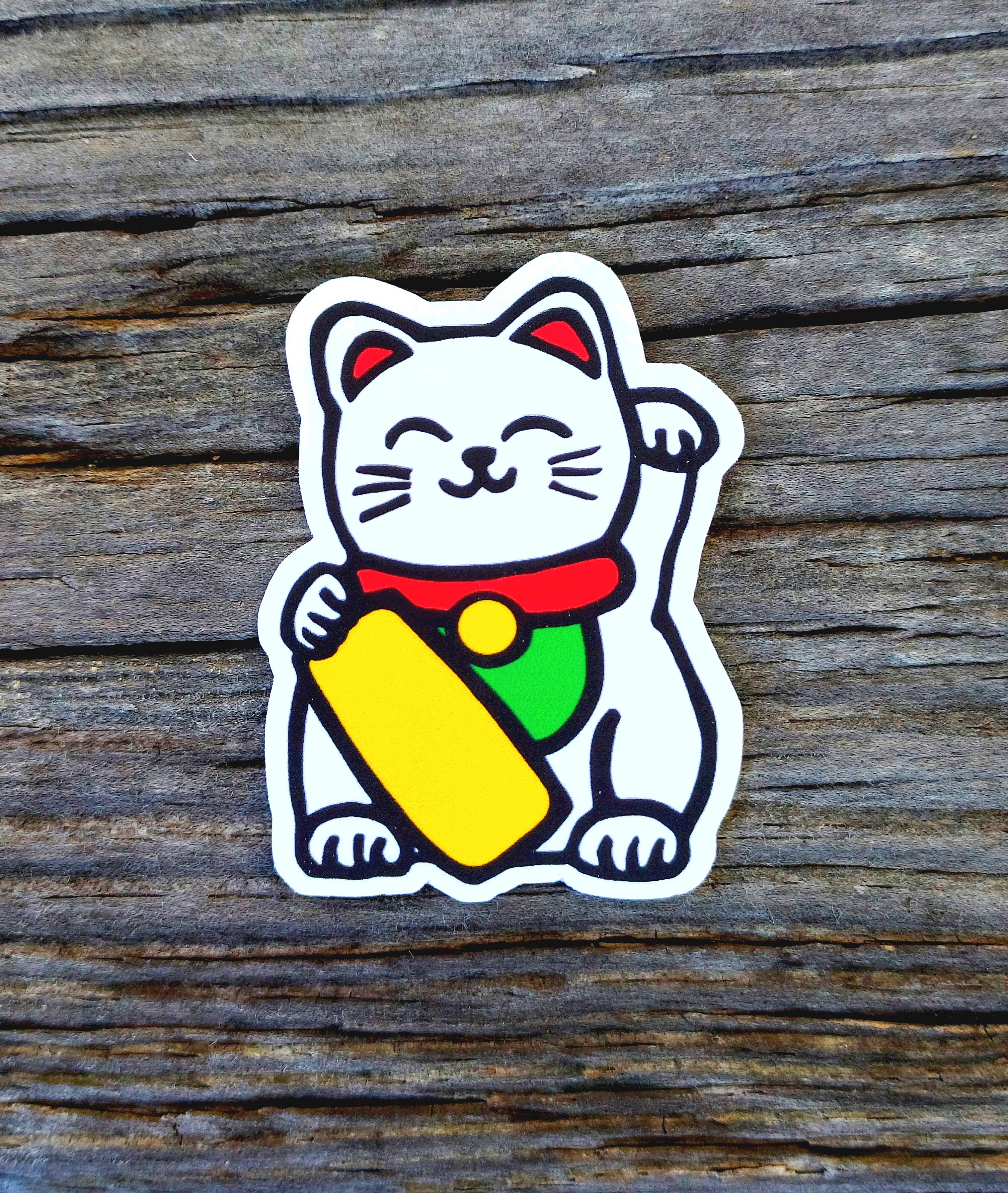 Lucky Cat Sticker - Maneki Neko - Good Luck Beckoning Kitty Vinyl Die ...