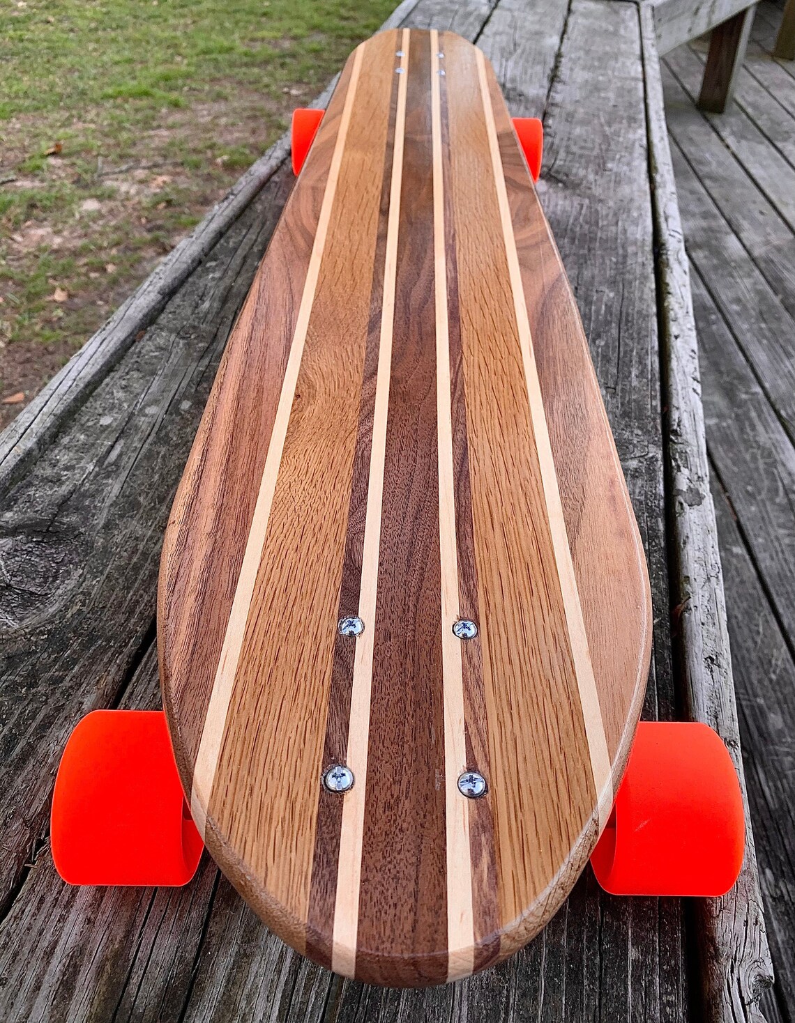 Handmade Longboard Walnut Oak & Maple Skateboard Etsy