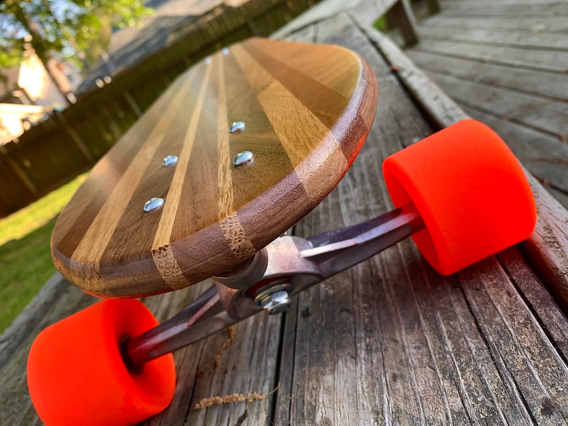 Handmade Longboard Walnut Oak & Mahogany Skateboard Etsy