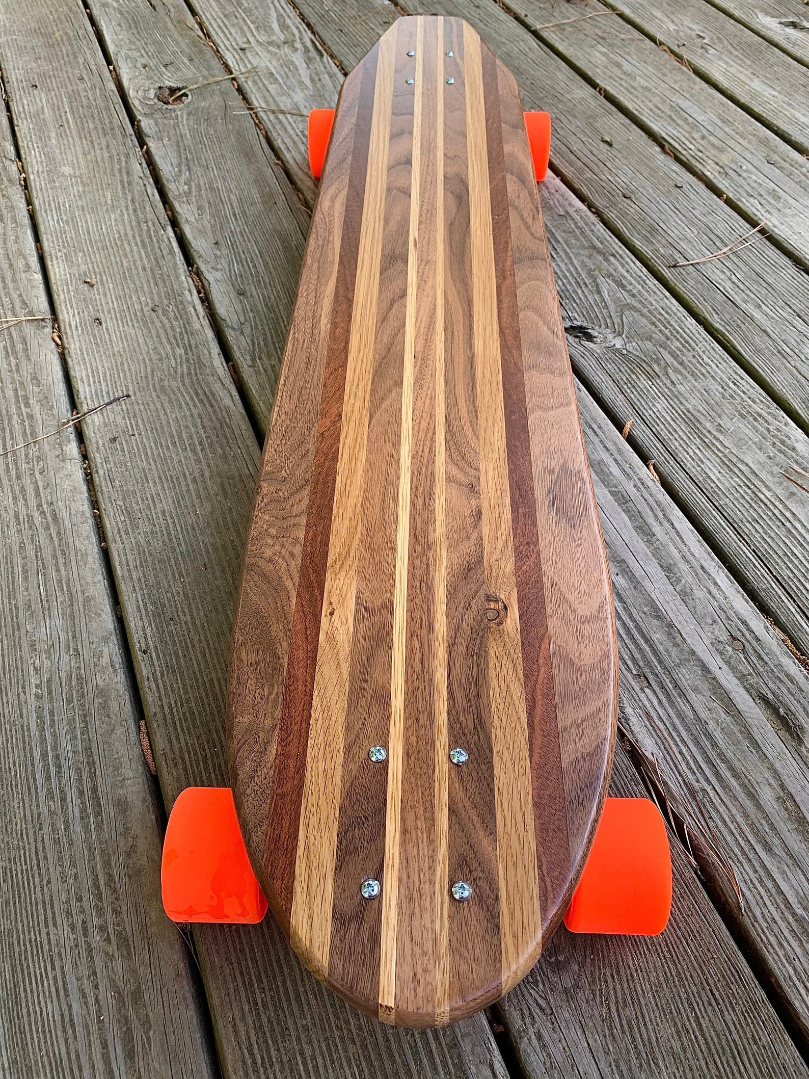 Handmade Longboard Walnut Oak & Mahogany Skateboard Etsy