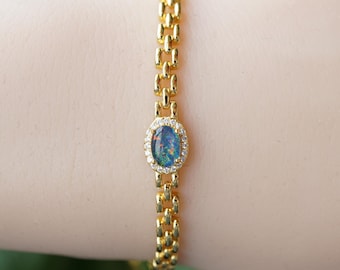 18K ゴールド メッキ オーストラリア トリプレット オパール 