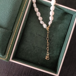 Dainty Minimalist Freshwater Pearl Necklace, Natural Real Pearl Jewelry, Simple Everyday Necklace for Women, Silver Pearl Necklace
