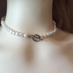 Stunning Real Freshwater Pearl Choker Necklace, Layering Pearl Choker, Bridal Pearl Necklace, Wedding Jewelry, Gift for Her