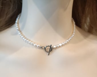 Pearl Necklace Choker, Freshwater Pearl Choker Necklace, Dainty Real Pearl Jewelry for Women, Minimalist Bridal Necklace, Gift for Her