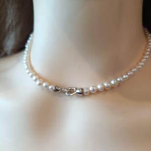 Real Natural Freshwater Pearl Choker Necklace, Bridal Jewelry, Real Pearl Jewelry, Bridesmaids Gift, Wedding Necklace, Gift For Her