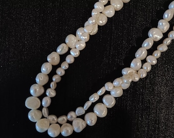 Elegant Pearl Choker Necklace, 2 Layered Bridal Choker with Freshwater Pearls, Wedding Jewelry for Bride, Classic Gift for Her