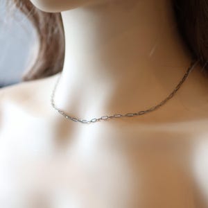 Simple Silver Cable Chain Necklace for Pendants, Delicate Sterling Silver Chain Jewelry, Minimalist Silver Necklace for Layering Look