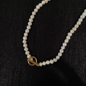 Gold Freshwater Pearl Choker Necklace, Dainty Layered Pearl Necklace, Pearl Jewelry, Bridesmaid Gift, Bridal Pearl Wedding Necklace