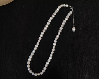 Alluring Freshwater Pearl Necklace, Dainty Pearl Necklace, Real Pearl Necklace, Bridal Jewelry, Freshwater Pearls, Gift For Her