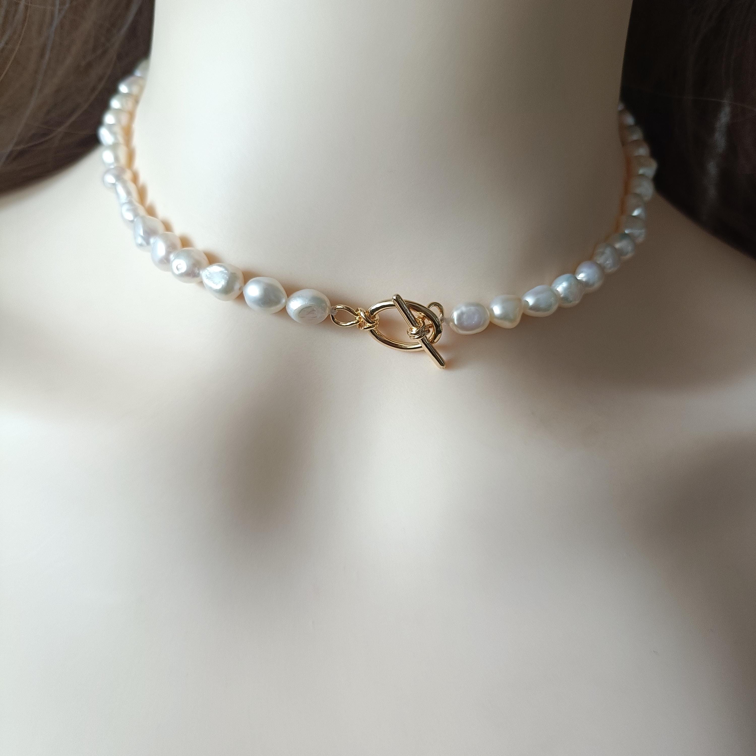 Marsgoo Freshwater Pearl Choker Necklace For Women – Adjustable, Gold Plated, Handmade Jewelry Gift - View #8