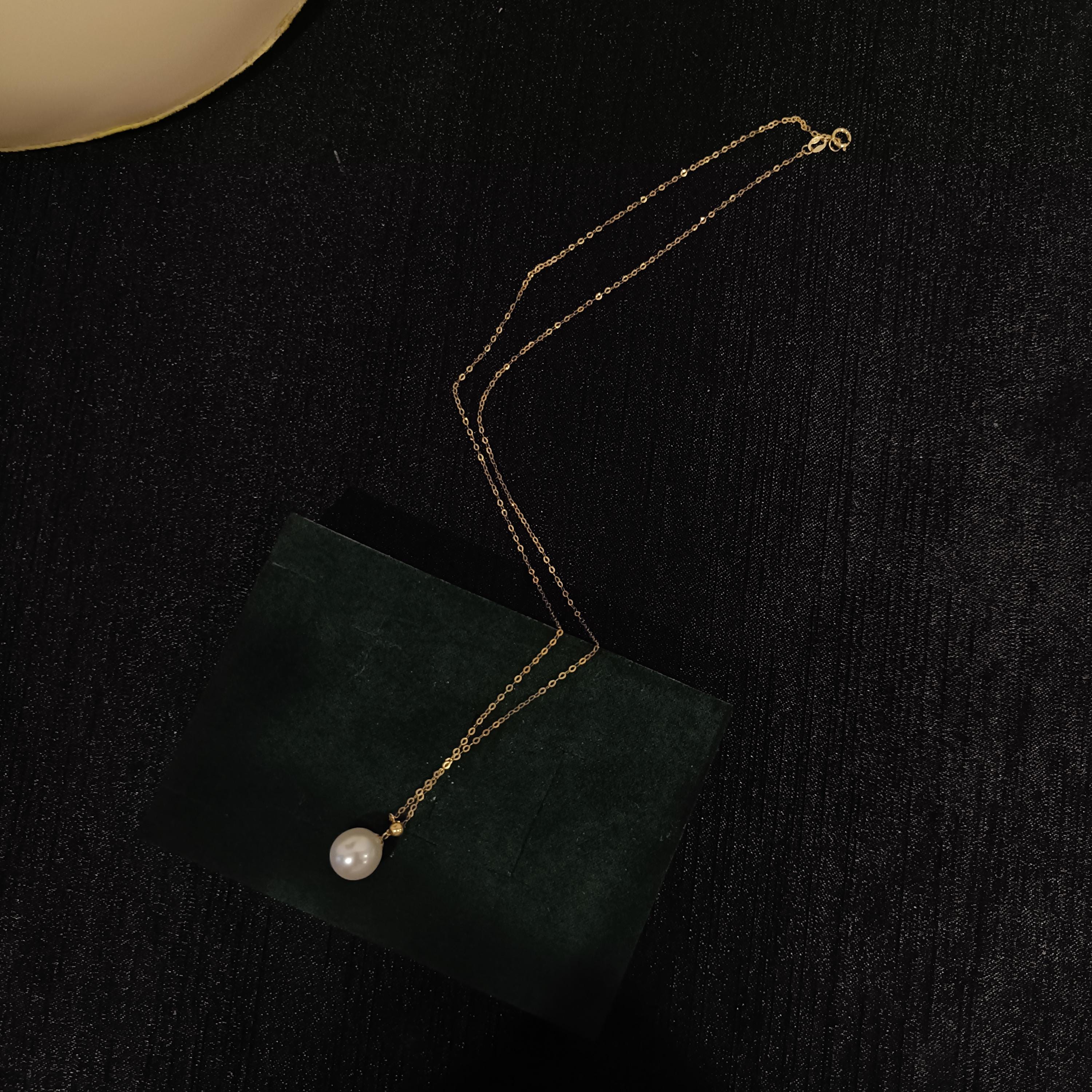 Simple Pearl Elegant 18k Solid Gold Pearl Necklace, Minimalist 