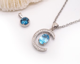 Pendentif En Argent Sterling 925 Avec Topaze Citrine Naturelle - Bijou Délicat Et élégant - Longueur 2 Pouces