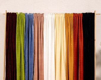 Benutzerdefinierte Farbe Samtvorhänge 1 Panel, Verdunkelungsvorhang Fensterpaneele, Esszimmervorhänge, Schlafzimmervorhänge drapieren