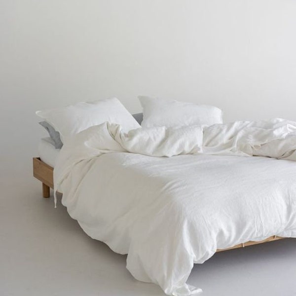 White Cotton Duvet Cover Set, Luxury Boho Bedding Comforter Cover with Pillowcases, Home Decor Down Duvet Bedding Set