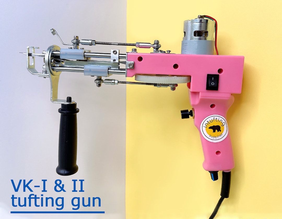 New VK Pink Cut Pile Tufting Gun ,handmade Tufting Machine 150x150cm Tufting  Cloth 1 Year Warranty 