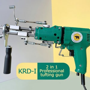 KRD-I カット＆ループパイルタフティングガン、ハンドメイドタフティングマシン + 150 x 150 cm タフティングクロス \ 1 年間保証