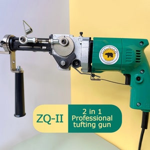 Nuova ZQ-II 2 in 1 Cut & Loop Pile Tufting Gun, Macchina Tufting Fatta a Mano + Panno tufting 150x150cm \ 1 Anno di Garanzia