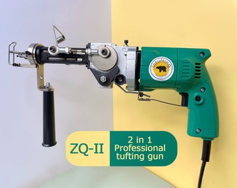 Nueva ZQ-II 2 en 1 pistola de tufting de pila de corte y lazo, máquina de mechón hecha a mano + paño de mechón de 150x150cm \ Garantía de 1 año