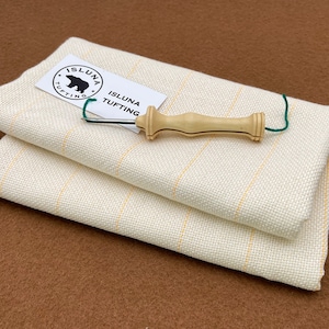Primary Rug Cloth 60 In150cm Width Rug Tufting Fabric, Monks Cloth With Yellow Guidelines For Tufting Gun Punch Needle image 4