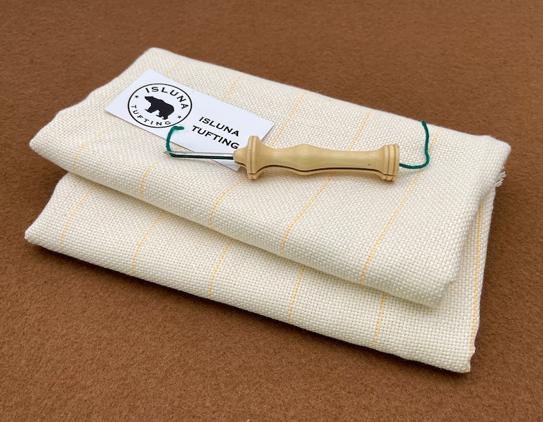 Primary Rug Cloth 60 In150cm Width Rug Tufting Fabric, Monks Cloth With Yellow Guidelines For Tufting Gun Punch Needle image 4