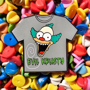 Evil Krusty Doll T-shirt pin