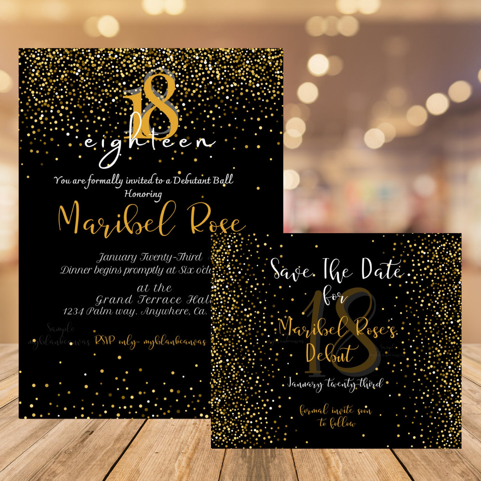 Gold 18th Debut Birthday Invitation Etsy