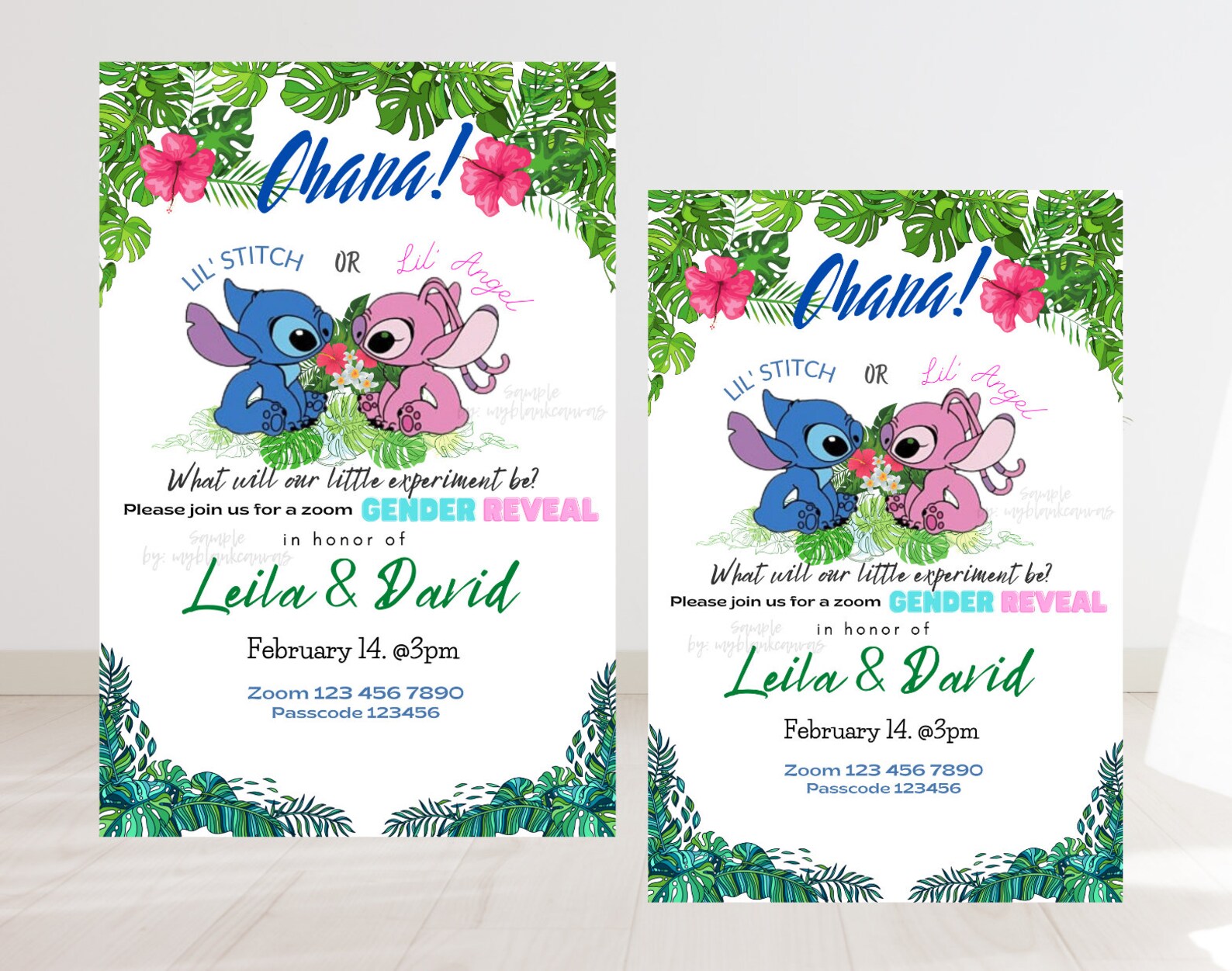 Stitch And Angel Gender Reveal Decorations