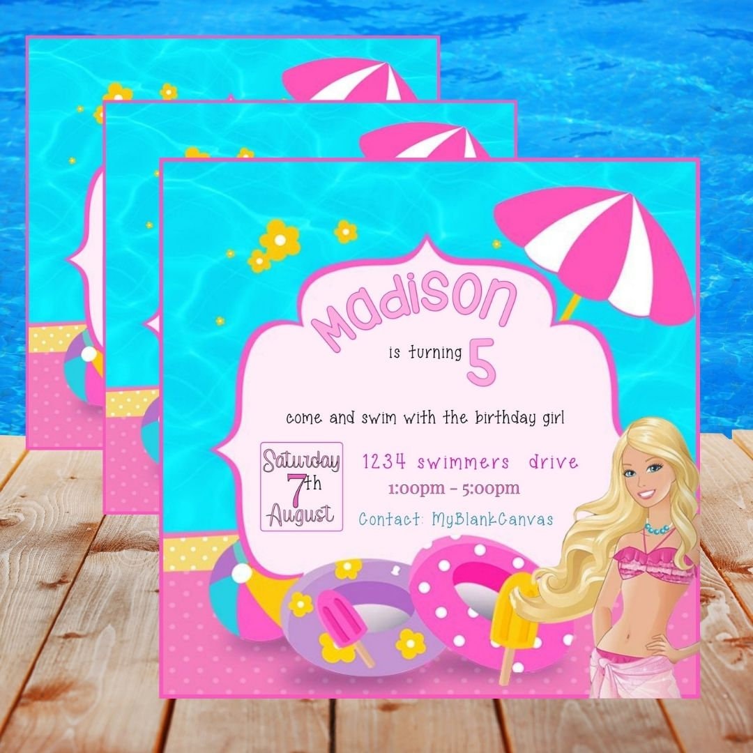 Pool Party Barbie Digital File Only Etsy