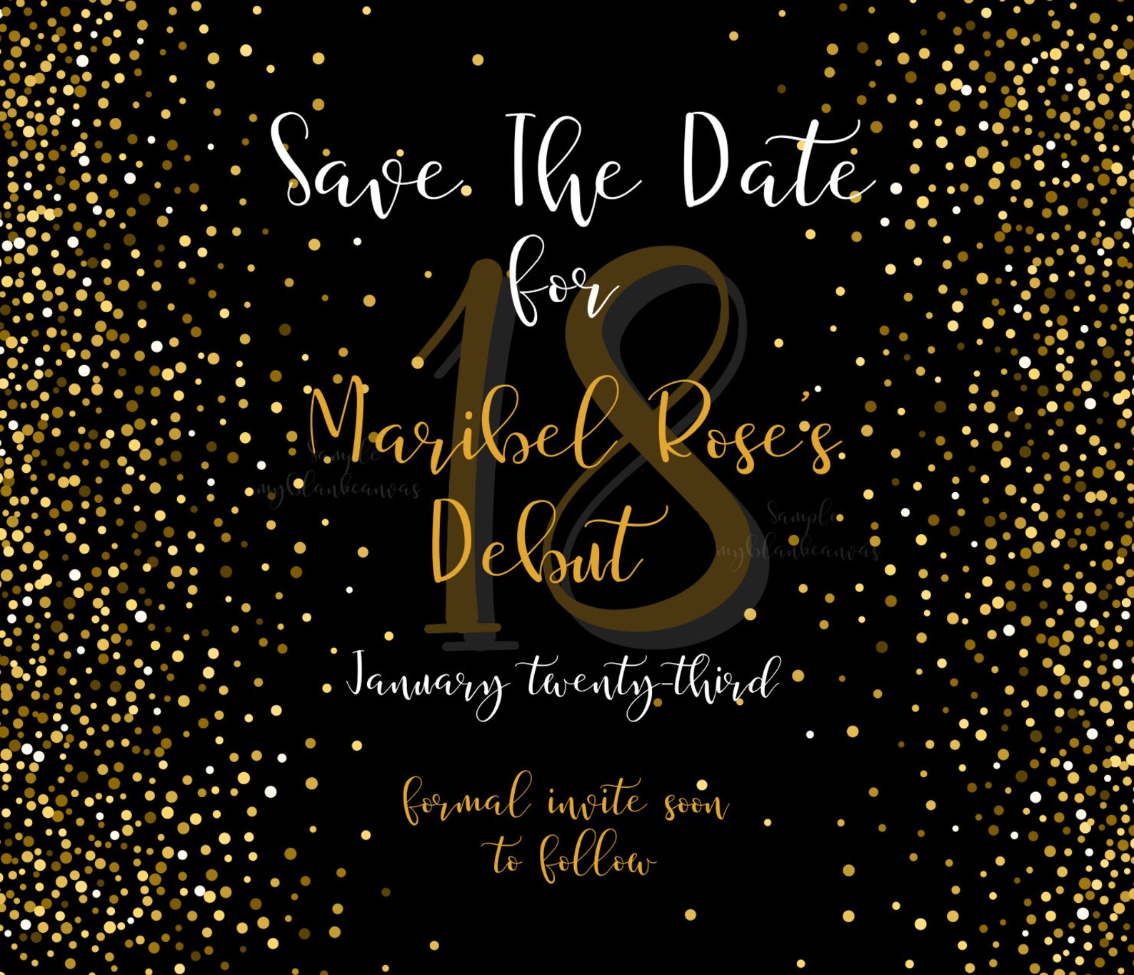 Gold 18th Debut Birthday Invitation Etsy