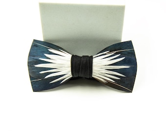 Feather Bow Tie #32 - Pheasant and Rooster Feathers