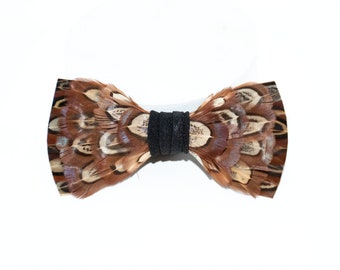 Feather Bow Tie #31 - Fluffy Pheasant