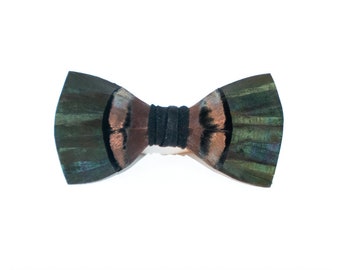 Feather Bow Tie #24 - Rooster and Turkey Feathers