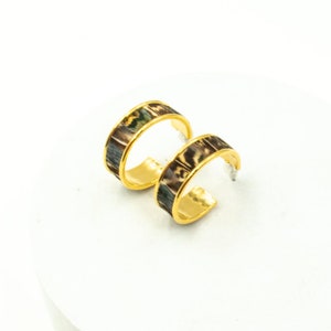 Feather Classic Hoop Earring - Blue Pheasant