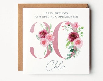 Personalized Floral Birthday Card – Custom Name, Handmade UK - UK - View #9
