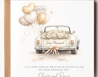 Personalised Brother and Sister In Law Wedding Card: Brother and Wife, Brother & Sister In Law Wedding, Brother Wedding Card, Happy Couple