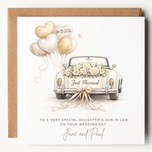 Personalised Daughter and Son In Law Wedding Card: Daughter and Husband, Daughter & Son In Law Wedding, Daughter Wedding Card, Happy Couple