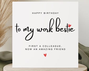 Work Bestie Birthday Card, Funny Colleague Birthday Card, Best Friend Work Card, Coworker Birthday Card