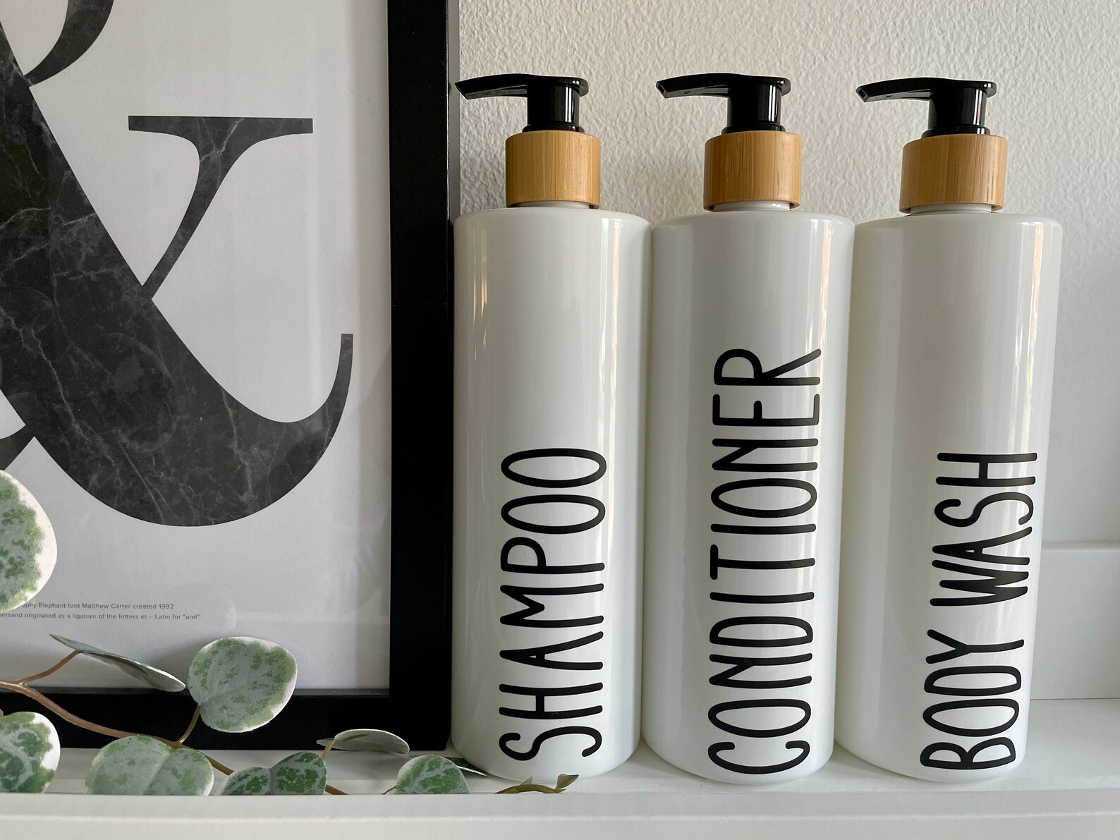 Personalised bathroom bottles with bamboo Etsy