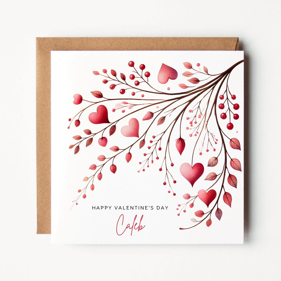 Personalised Valentines Day Card for Him or Her, Romantic Love ...