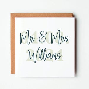 Personalised Wedding Date Card: Mr & Mrs, Special Couple