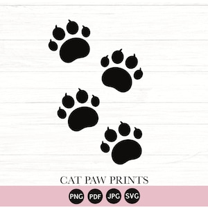 Impressions de pattes de chat Svg, Svg de chien, patte SVG, Svg de patte de chat, Svg de chat, empreinte de patte de chat, empreinte de patte, animal print, chat couper des fichiers pour Cricut, Silhouette
