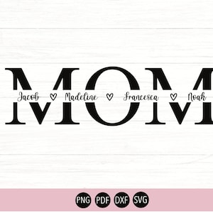 Mamma Svg, Festa della mamma SVG, Madre Svg, Nome diviso mamma Svg, Regali per la mamma Taglia file per Cricut, Silhouette
