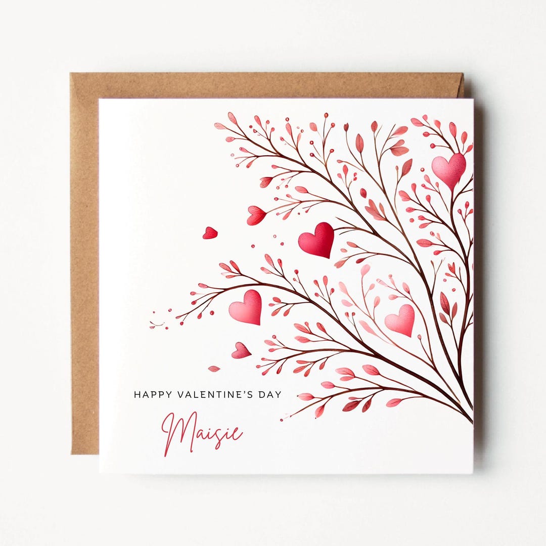 Personalised Valentines Day Card for Him or Her, Romantic Love ...