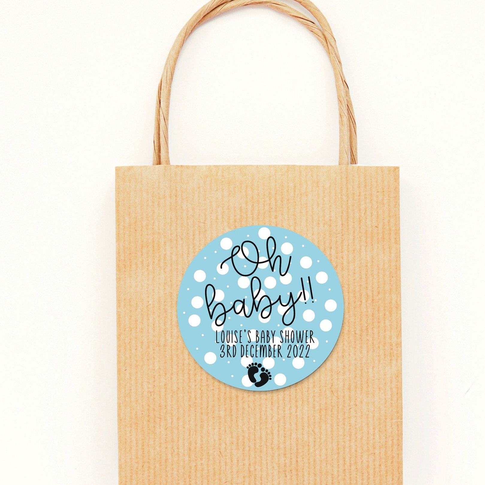 12 x Baby shower party bag stickers, gift bag stickers, baby boy, baby shower, favour bag stickers