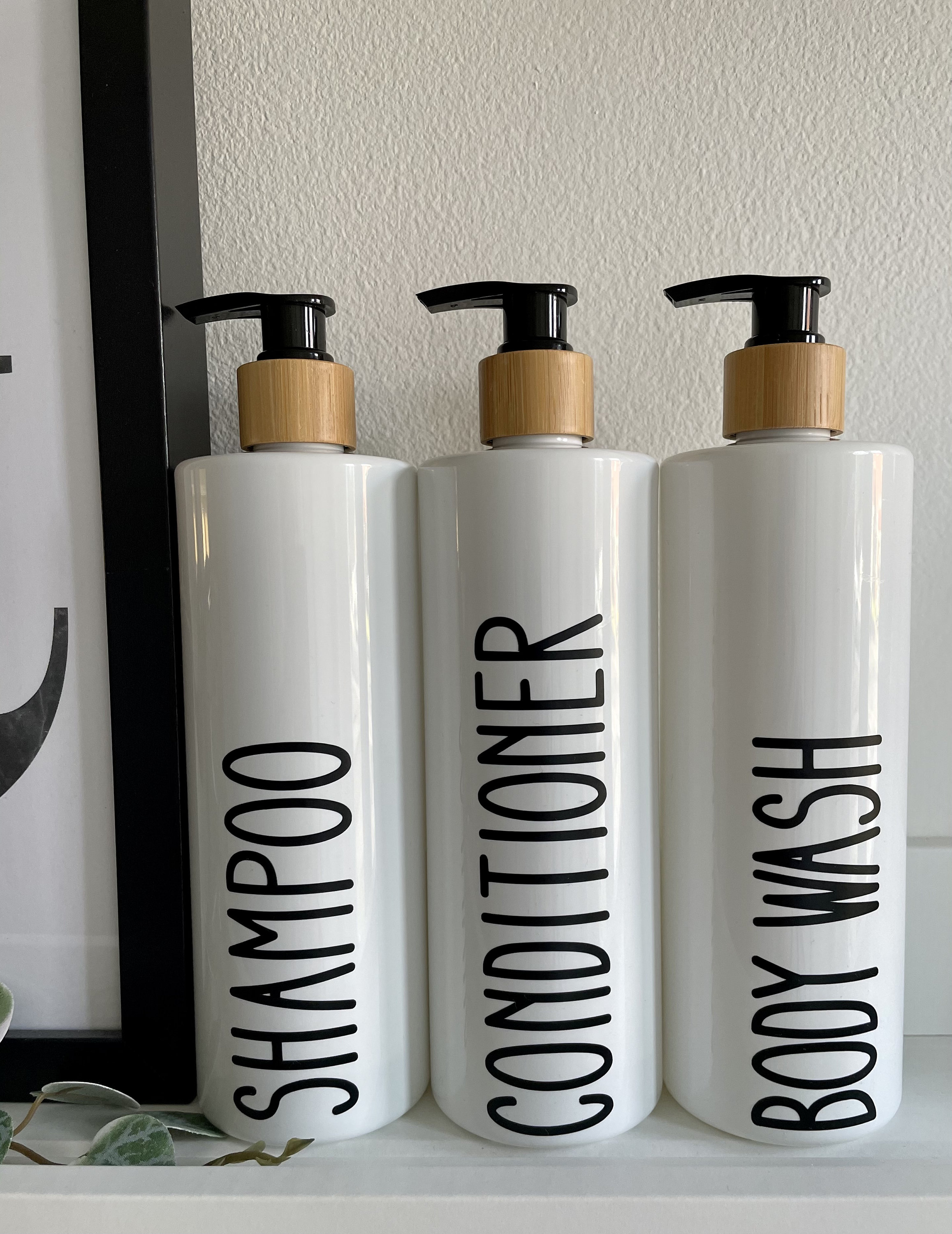 Personalised bathroom bottles with bamboo Etsy