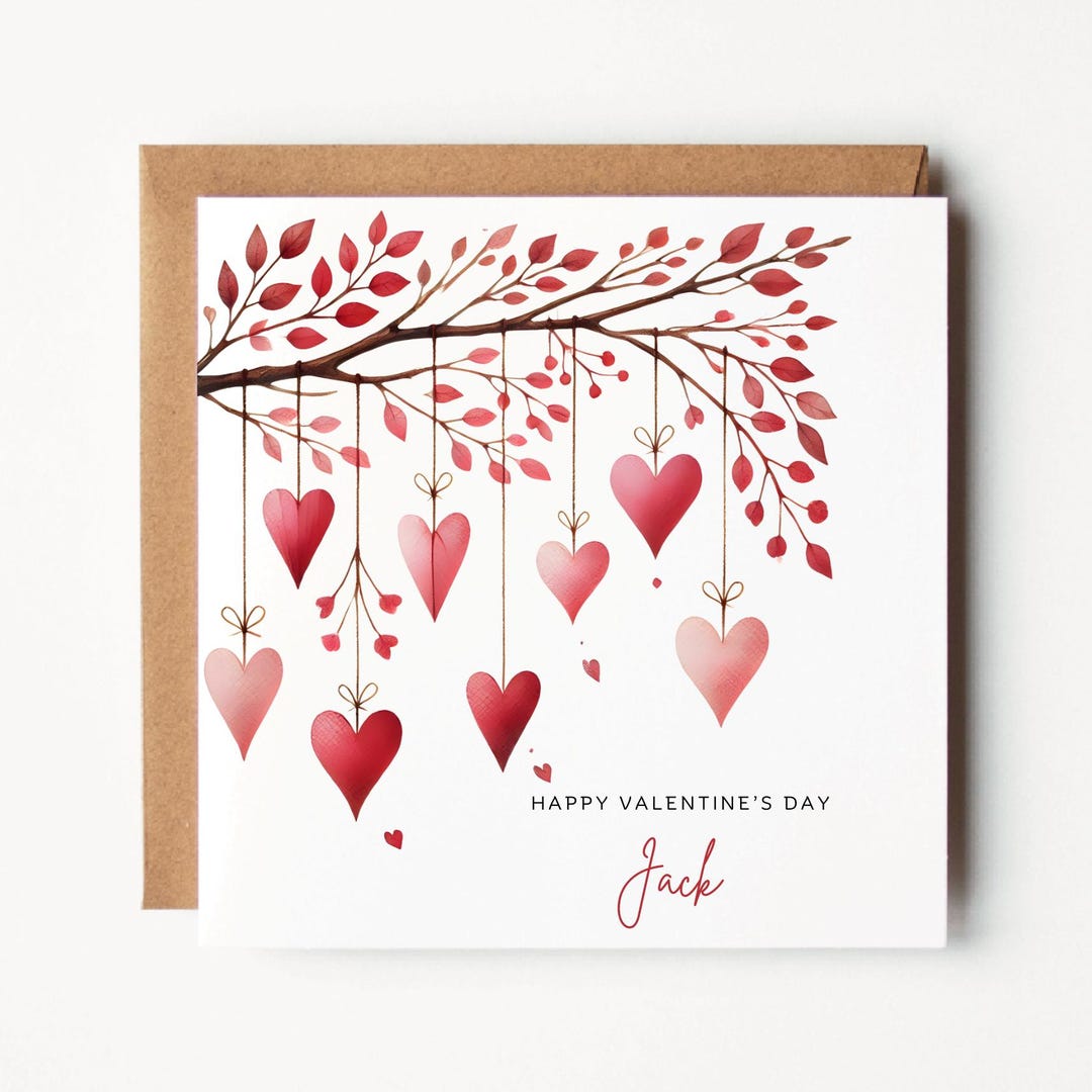 Personalised Valentines Day Card for Him or Her, Romantic Love ...
